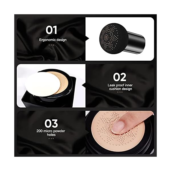 2-Pack-Mushroom-Head-Air-Cushion-CC-Cream-Natural-Foundation-Foundation-Brush-Powder-Brush-Moisturizing-Matte-Oil-Control-Concealer-Bright-Makeup-Base-Long-Lasting-Liquid-Foundation Morelucky 2 Pack Mushroom Head Air Cushion CC Cream Natural Foundation, Foundation Brush Powder Brush, Moisturizing Matte Oil Control Concealer, Bright Makeup Base, Long Lasting Liquid 8 Piece Set