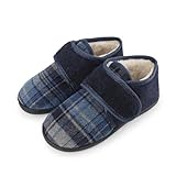 riemot Pantofole da uomo, comode, con suola in memory foam, con gancio regolabile, con adesivo, calde, traspiranti, per interni ed esterni, da uomo 42 EU