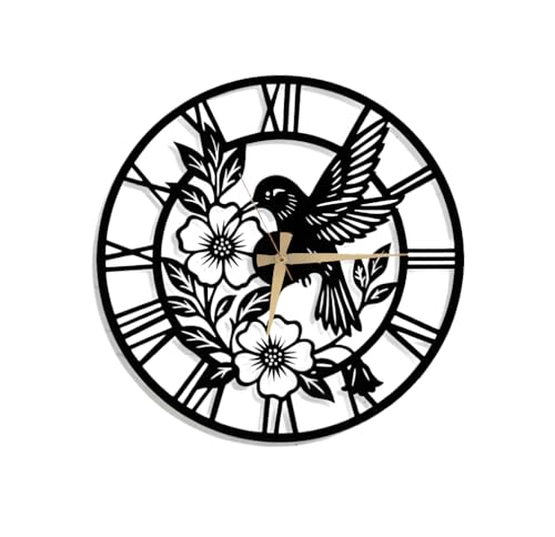 Image of Metal Wall Clock for Living Room, Bedroom, Office, Kitchen, Home and Hall, Stylish Designer Big Size Modern Wall Watch for Home Decor Black Illusion, 40 CMS