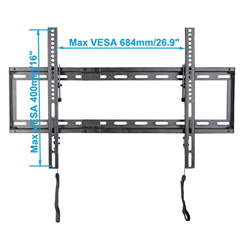 VideoSecu Mounts Tilt TV Wall Mount Bracket for Most 23"- 75" Samsung, Sony, Vizio, LG, Sharp LCD LED Plasma TV with VESA 100x100 400x400 up to 684x400mm, Bonus HDMI Cable and Bubble Level MF608B2 WT1
