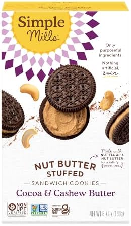 Simple Mills Cocoa Cashew Crème Sandwich Cookies