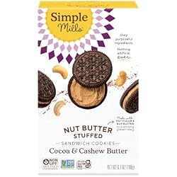 1 of Simple Mills, Cocoa Cashew Crème Sandwich Cookies - Gluten Free, Vegan (Pack of 1)