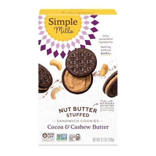 Image of Simple Mills, Cocoa Cashew Creme Sandwich Cookies - Gluten Free, Vegan (Pack of 1)