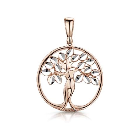 Amberta Joyas - Colgante Árbol de la Vida en Plata de Ley 925 Chapado en Oro Rosa Cover