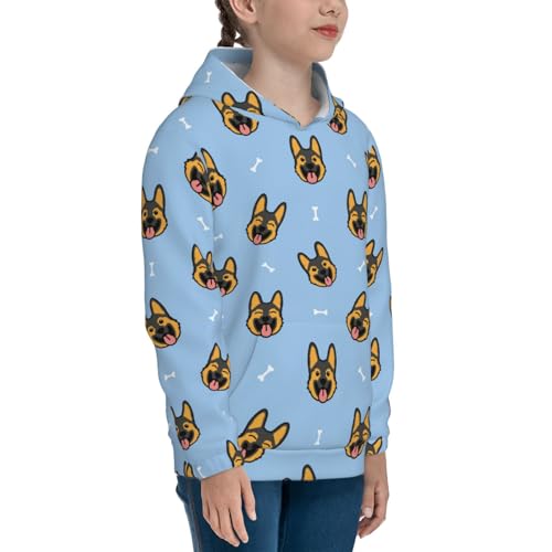 German Shepherd Puppy Kids Pullover Hoodies Boys Sweatshirts Girls Athletic Clothes with Pocket3