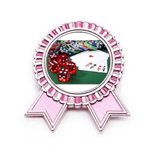 Broche poker rose et dés de jeu de hasard en métal M : le cadeau idéal pour joueur passionné