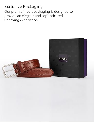 Image of Symbol Premium Men's Genuine Leather Casual Belt