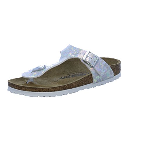 Birkenstock Mädchen Gizeh Zehentrenner, Silber (Hologram Silver...