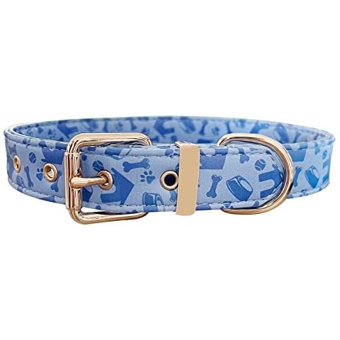 Premium Leather Dog Collar - Genuine Soft Leather, Basic Classic Luxury Padded Leather Dog Collar Alloy Hardware D-Ring in XS, Small, Medium or Large Size Cover