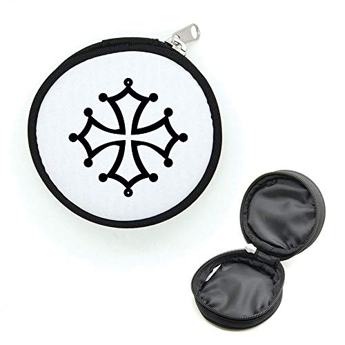 Mygoodprice Runde Geldbörse mit Reißverschluss Okzitanisches Kreuz
