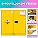 Flammable Storage Cabinet 60 Gallon, Fire Safety Cabinet for Flammable Liquids, 45inx45inx23in, Galvanized Steel Chemcial Cabinet for Safety Storage, Labs & Industrial 3-Point Lock & Leak-Proof Base