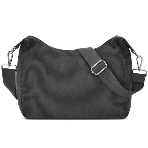 Sac à bandoulière de voyage en velours côtelé souple pour femme