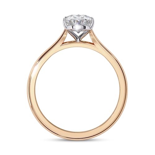 AFFY 4 Prong Solitaire Engagement Ring for Women, 1.20 Carat (ctw) Oval Cut Lab Grown Diamond Ring In 925 Sterling Silver Or 10K Solid Gold F-G, VS-SI Quality Gifts For Her4