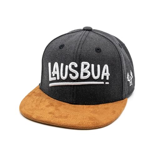 Du Hirsch Bayerisches Snapback Cap Kinder Lausbua Dunkelgrau Canvas M