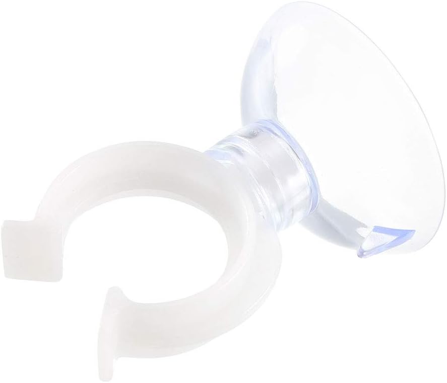 20-Pack Clear Aquarium Suction Cup Clips - Strong Hold For Air Hoses, Tubing & Cords - Fish Tank Organizer