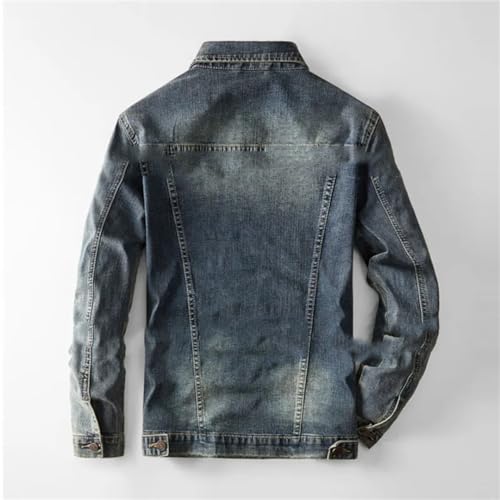 Mnjyihy Men's Autumn Business Slim Stretch Jeans Sets Classic Simple Long Sleeve Denim Jacket Pants3