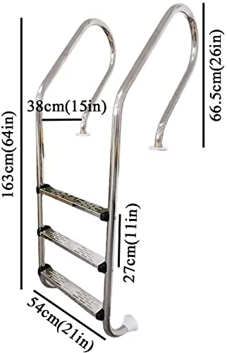 Escalera para piscina 3 peldaños acero inoxidable antideslizante miniatura 6