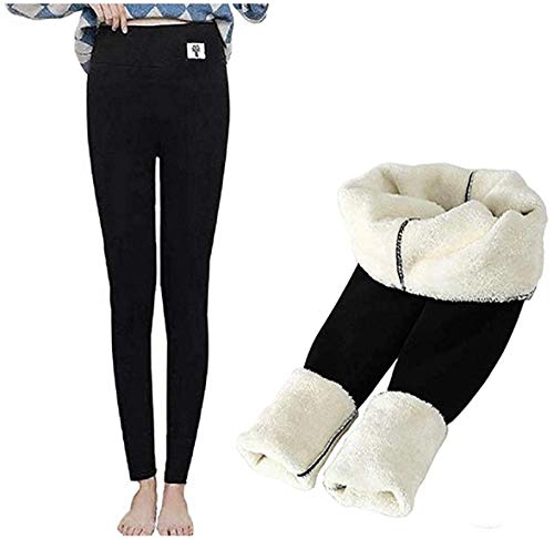 ASKSA Leggings Damen Warme Thermoleggings Verdicken mit Fleece Gefüttert...