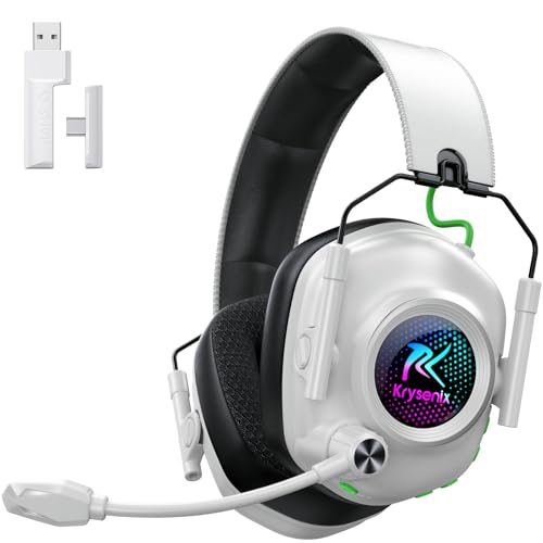 Krysenix Wireless Gaming Headset with Noise Canceling Microphone for PC,