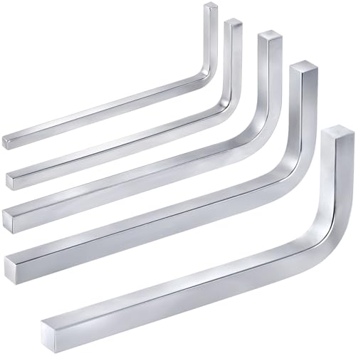 Image of Pndeyo 5pcs Square Head Wrench Set, L Shaped Square Key Screwdriver Kit, Chromium Vanadium Steel Square Head Allen Wrench for Pocket Hole Screws- 2.96mm 3.96mm 4.95mm 5.96mm 6.97mm