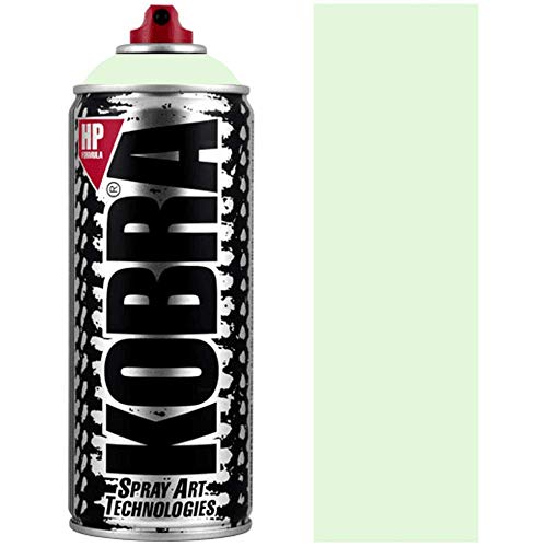 KOBRA HP High Pressure Spray Paint 400ml Can – Professional Grade 100% Acrylic Formula with Matte Finish for Graffiti, Street Art, Crafts & Multi-Surface Use (1000 Light Green)