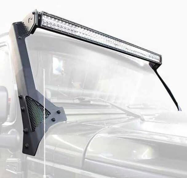 Technical Precision Replacement for Wrangler with 2 OR 4 Doors Year 2008 Black Steel Windshield Light Mount Bracket for 50 INCH LED Light BAR