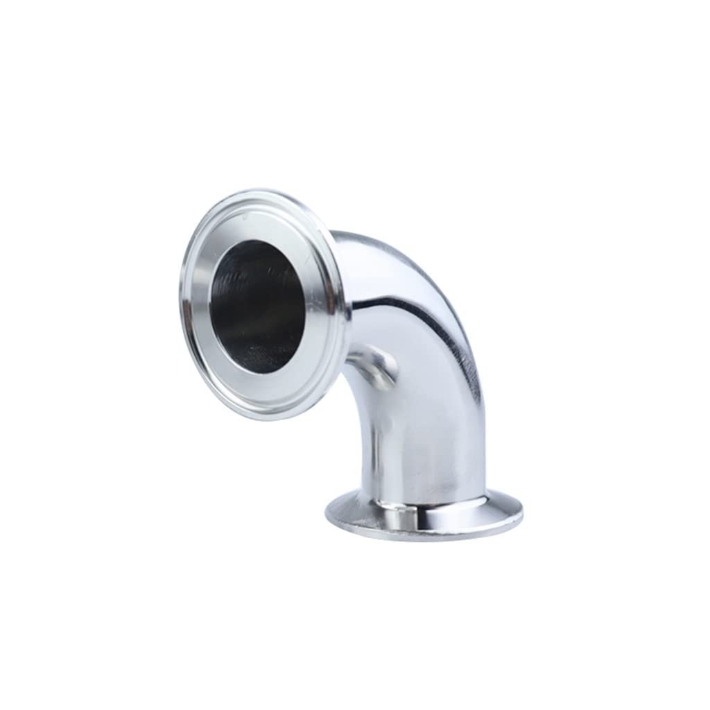 TonuuoDC 1pcs 304 Stainless Steel 90 Degree Elbow Tri Clamp, 1.5" 2” 3” 4” Clamp X 38mm 51mm 91mm 102mm Pipe OD Sanitary Fitting Home Brew Beer Wine(57mm x Ferrule 77.5)