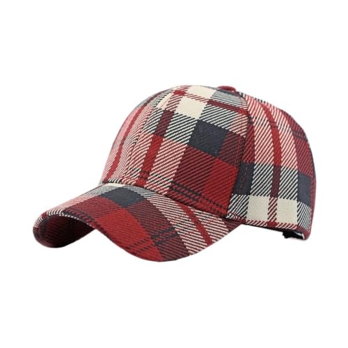 Gorra de béisbol a cuadros roja ideal para tus escapadas de fin de semana
