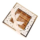 FUNOMOCYA Caja para Chocolates con Ventana Transparente Estuche Vacío para Bombones con Compartimentos Embalaje Elegante para Regalo de Cumpleaños San Valentín y Fiestas Románticas Color