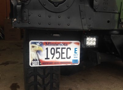 Prewired Rear License Plate Bracket Frame Light, Pj, No Drill Install, Fits Humvee M998 #TOP3