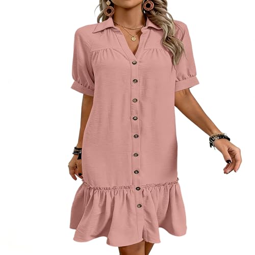 Robe midi à manches courtes idéale pour les vacances et la plage