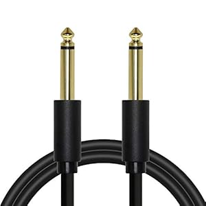 6.35mm Mono Gitaar Instrument Kabel, Rechte 1/4 TS Male naar 1/4 TS Mannelijke Onevenwichtige Patch Koorden Voor Elektrische Basgitaar, Versterker Speaker, Line-level Audio etc (1.5)