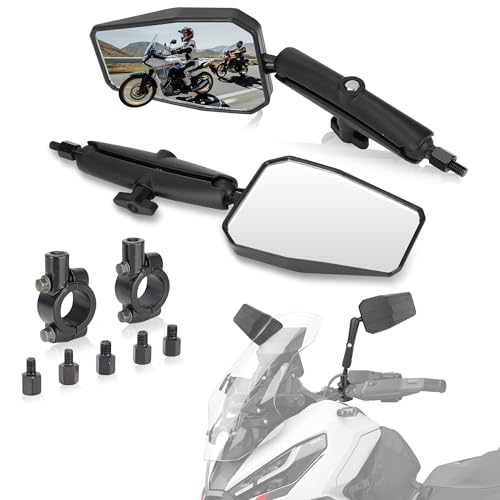 IUVWISN Rétroviseurs de moto universels avec réglage à 360 degrés pour guidon de 22 mm