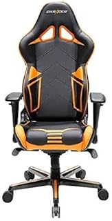 DXRacer OH-RV131-NO Silla de Escritorio, Piel sintética, Negro y Naranja, H: ca.132 cm, B: ca. 67 cm