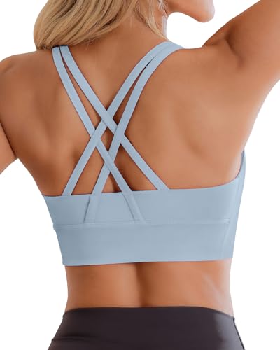 Image of Ama Larsi High Impact Strappy Sports Bra for Women | Padded Crisscross Back Supportive Running Yoga Workout Gym