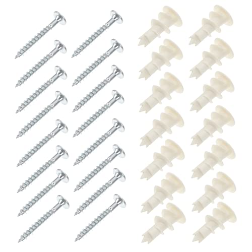 SOLUSTRE Drywall Repair Kit Expansion Screw Set 20pcs Fixed Expansion Tubes for Walls