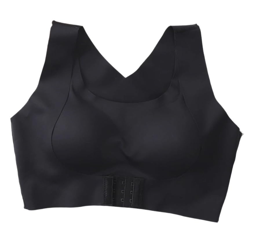 Posture Correction Bra – Adjustable Front Buckle Two-in-One Support, 3/4 Cup Nylon Bra for Girls/Students