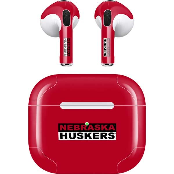 Skinit Decal Audio Skin Compatible with Apple AirPods (3rd Gen, 2021) - Officially Licensed Red Nebraska Huskers Design