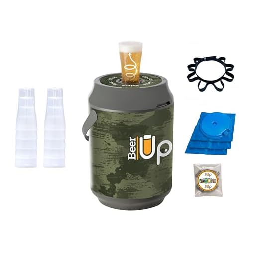 BEER UP décor Nature Tireuse à bières portative - 10 verres - fûts Beertender - 20h de froid sans électricité - remplissage par le fond des verres