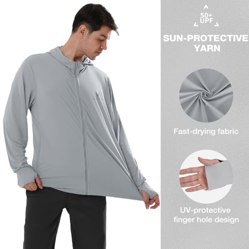 CAMEL CROWN Men's UPF 50+ Long Sleeve Full Zip Shirt Mens Sun Hoodie SPF Uv Light Jacket Sun Protection Shirts Rash Guard2