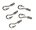 5 Pack of Silver Toned Medium Size Fish Hook Rope Bracelet Connectors - Midwest Cord TM Brand Paracord Accessories