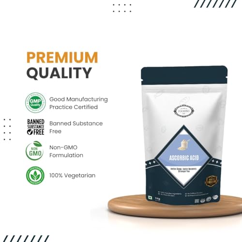 Image of 100% Pure Organic Vitamin C Powder (L-Ascorbic Acid), 1Kg, For Immunity booster, Skin cell Protection, Skin Care Serum Making, collagen Booster (Food Grade, Vegan, Non GMO)