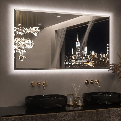 Keonjinn 55 x 30 Inch Backlit Bathroom Mirror with Lights,