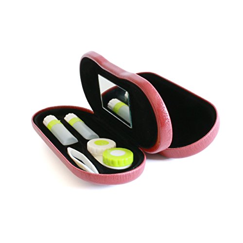 Bissport Glasses cases & Contacts Lens Case Assorted 2 in 1 Travel Kit - Red