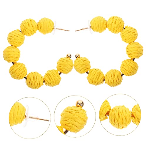 Boucles d'oreilles en raphia légères et robustes pour l'été - 3