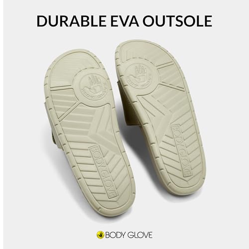 Image of Body Glove Men's Slides, Cushioned Slide-on Sandal Slippers with Padded Adjustable Strap
