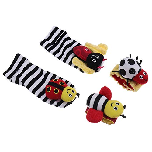 Toyvian 1 Conjunto de Meias de Bebê de Inseto Macio de Abelha Brinquedos Chocalhos para O Pulso E Me