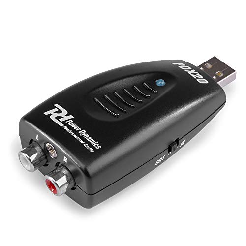 Power Dynamics PD-X20 Digital Analogue Converter DAC USB Audio Interface with RCA Input/Output incl. Audacity Software for Computers, Amplifiers & Home Studio Recording