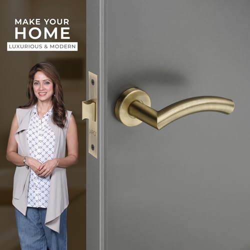 Image of LAPO Bathroom Lock Set | 45x45mm Lock Body | Brass Latch | Works with 30-50mm Door | Keyless Operation | Antique Finish | Left-Right Door Support | Easy Fit Setup | 3 Years Warranty | CMH-5T
