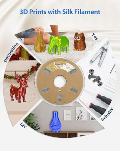 Image of DURAMIC 3D Silk Dual Color PLA Filament Shinny High Gloss Finish 1.75mm | 3D Printing Filament with Cardboard Spool,No-Tangling Neatly Wound Dimensional Accuracy 99% + /- 0.03mm 1KG Silk Grey Green